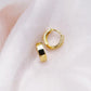 TINY THICK SQUARED VERMEIL HUGGIE HOOP EARRINGS - HANAALOHA