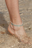 TINY TURQUOISE BEAD ANKLET - KALILINOE