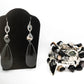 TOURMALINATED QUARTZ AND BLACK AGATE BRACELET
