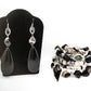 TOURMALINATED QUARTZ AND BLACK AGATE BRACELET