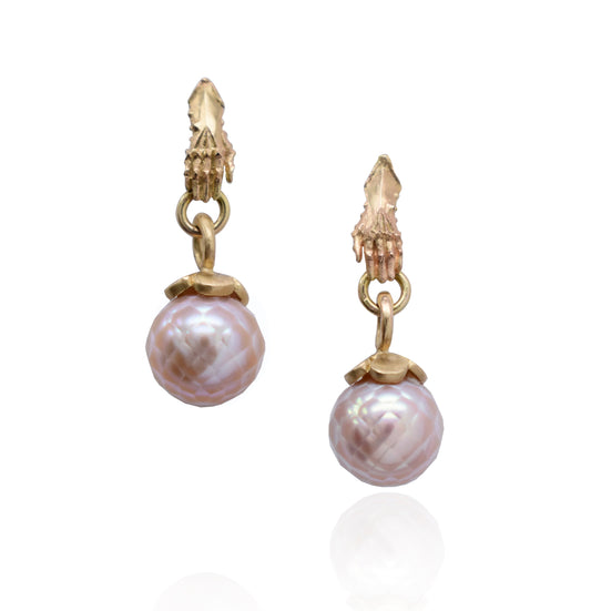 TREASURY EARRINGS WITH FACETED PINK PEARLS