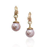 TREASURY EARRINGS WITH FACETED PINK PEARLS