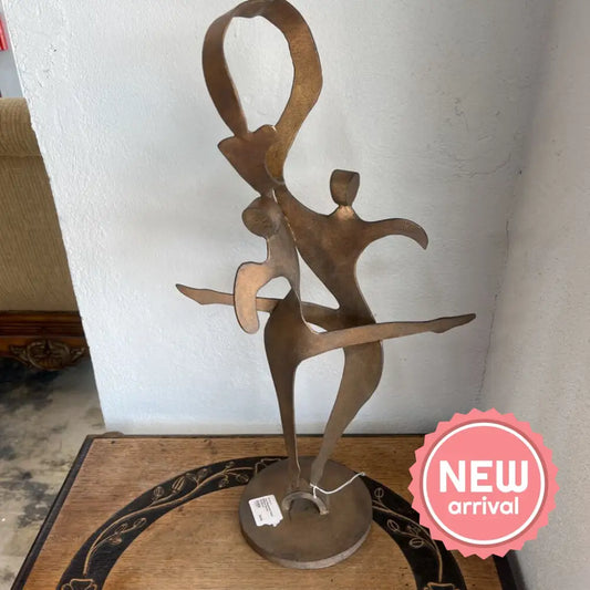 VINTAGE HAMMERED STEEL RIBBON DANCER SCULPTURE-Thriftique Marketplace