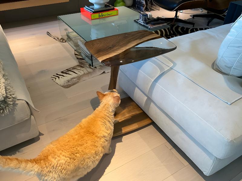 C-SHAPED LUXURY RESIN END / SIDE TABLE - UNIQUE GIFT IDEA
