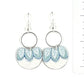 SWEET BLUE AND SILVER EARRINGS WITH FLORAL LEAF PRINT