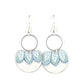 SWEET BLUE AND SILVER EARRINGS WITH FLORAL LEAF PRINT