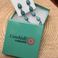 Western 5 Teardrop Shape Faux Turquoise Dangle Earrings - 3 1/2 inch drop