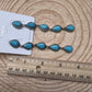 Western 5 Teardrop Shape Faux Turquoise Dangle Earrings - 3 1/2 inch drop