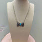 Western Bowtie and Faux Turquoise Necklace - 18 inch + 3