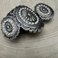 Western Concho and White Stone Faux Wide Statement Stretch Bracelet