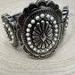 Western Concho and White Stone Faux Wide Statement Stretch Bracelet