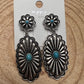 Western Double Concho Earrings with Faux Turquoise