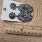 Western Double Concho Earrings with Faux Turquoise