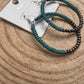 Western Faux Pearls and Faux Turquoise Hoop Earrings - 2 1/2 inch drop