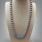 Western Faux Stamped Sterling Pearls, Saucers and Turquoise - 24 inch + 3