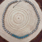 Western Faux Stamped Sterling Pearls, Saucers and Turquoise - 24 inch + 3