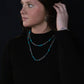 Western Faux Sterling Pearl and Faux Turquoise Necklace - 18 and 22 inch set