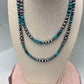 Western Faux Sterling Pearl and Faux Turquoise Necklace - 18 and 22 inch set
