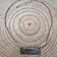 Western Faux Tooled Bar Necklace with Faux Turquoise - 18 inch + 3