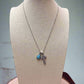 Western Rhinestone Cross and Faux Turquoise Dangle Necklace - 18 inch + 3