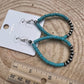Western Teardrop Earrings with Faux Turquoise - 2 1/2 inch drop