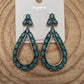 Western Teardrop Faux Turquoise earrings - 2 1/2 inch drop