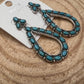 Western Teardrop Faux Turquoise earrings - 2 1/2 inch drop